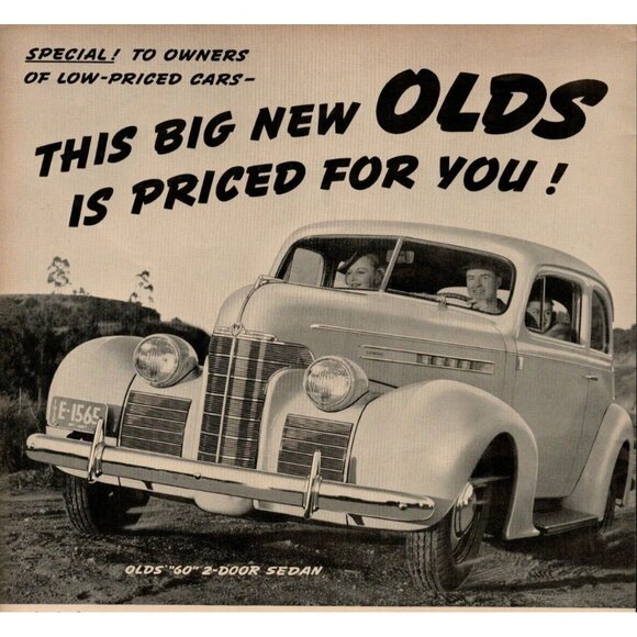 1939 Olds "60" 2-Door Sedan,Oldsmobile,General Motors Vintage Print Ad (L10) - Picture 2 of 3